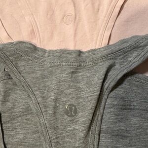 Lululemon Yogi Racerback Tank Top Bundle- Pink and Gray Gummy Logo